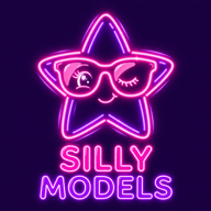 Silly Models app icon — neon star